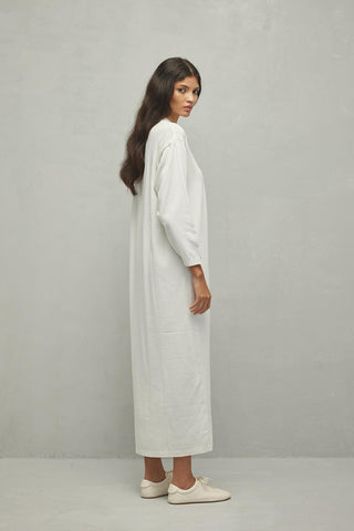 Merserize Basic Elbise Ekru - Fahhar Design