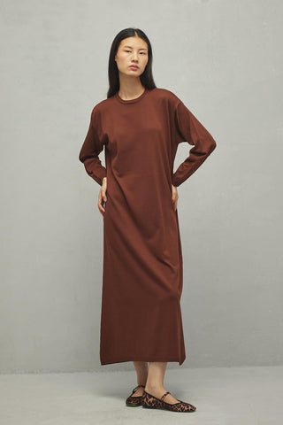 Merserize Basic Elbise Kahverengi - Fahhar Design