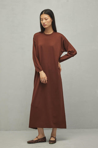 Merserize Basic Elbise Kahverengi - Fahhar Design