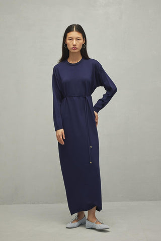Merserize Basic Elbise Lacivert - Fahhar Design