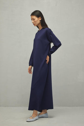 Merserize Basic Elbise Lacivert - Fahhar Design