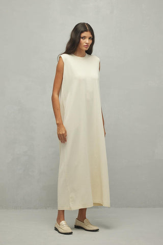 Merserize Maxi Elbise Ekru - Fahhar Design