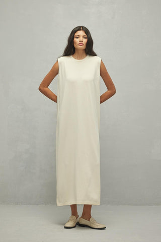 Merserize Maxi Elbise Ekru - Fahhar Design