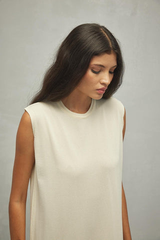 Merserize Maxi Elbise Ekru - Fahhar Design