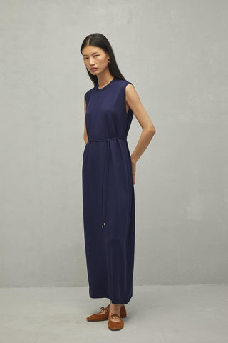 Merserize Maxi Elbise Lacivert - Fahhar Design