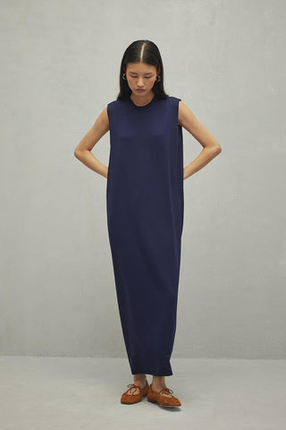 Merserize Maxi Elbise Lacivert - Fahhar Design