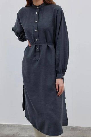 Modal Maxi Kadın Gömlek Antrasit - Fahhar Design