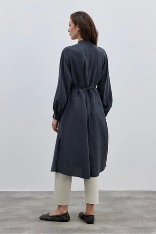 Modal Maxi Kadın Gömlek Antrasit - Fahhar Design