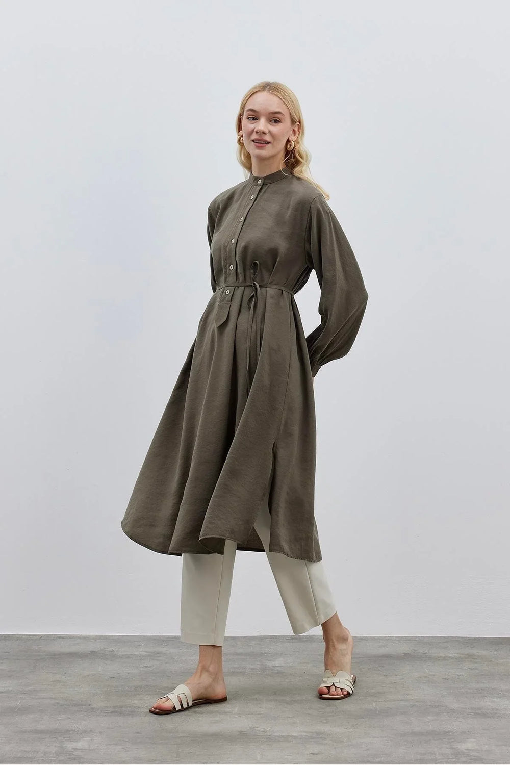 Modal Maxi Women's Shirt Khaki