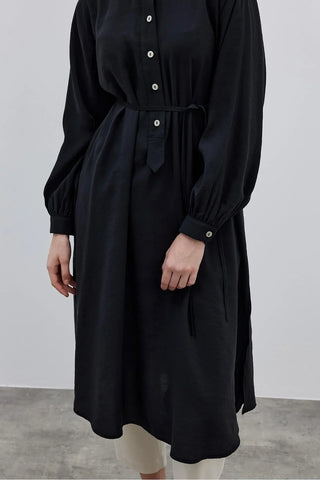 Modal Maxi Kadın Gömlek Siyah - Fahhar Design