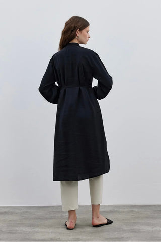 Modal Maxi Kadın Gömlek Siyah - Fahhar Design