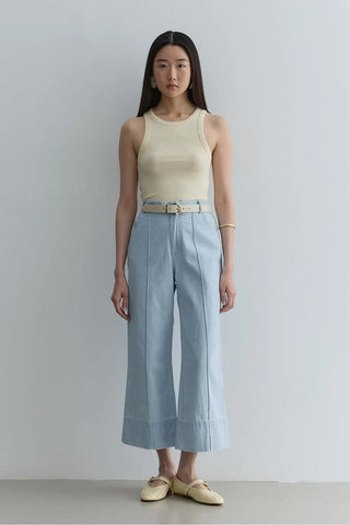 Nervür Dikişli Denim Pantolon Açık mavi - Fahhar Design
