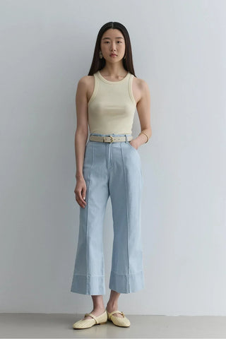 Nervür Dikişli Denim Pantolon Açık mavi - Fahhar Design