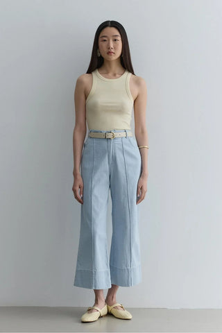 Nervür Dikişli Denim Pantolon Açık mavi - Fahhar Design