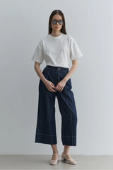 Nervür Dikişli Denim Pantolon Lacivert