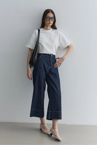 Nervür Dikişli Denim Pantolon Lacivert - Fahhar Design