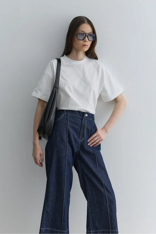 Nervür Dikişli Denim Pantolon Lacivert - Fahhar Design