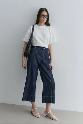 Nervür Dikişli Denim Pantolon Lacivert - Fahhar Design