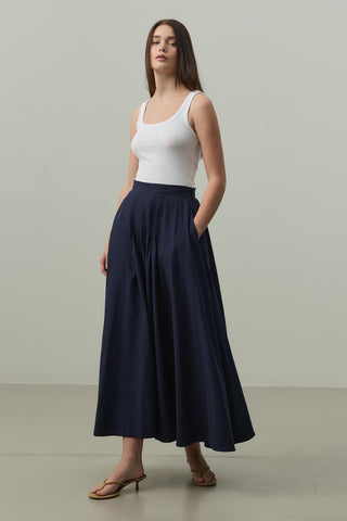 Ribbed Skirt Navy Blue