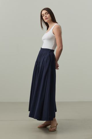 Ribbed Skirt Navy Blue