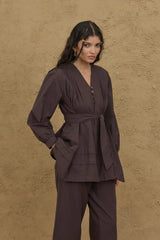 Ribbed Shirt Bitter Brown