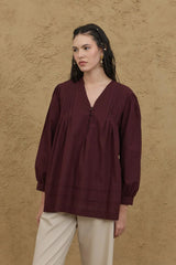 Ribbed Shirt Burgundy