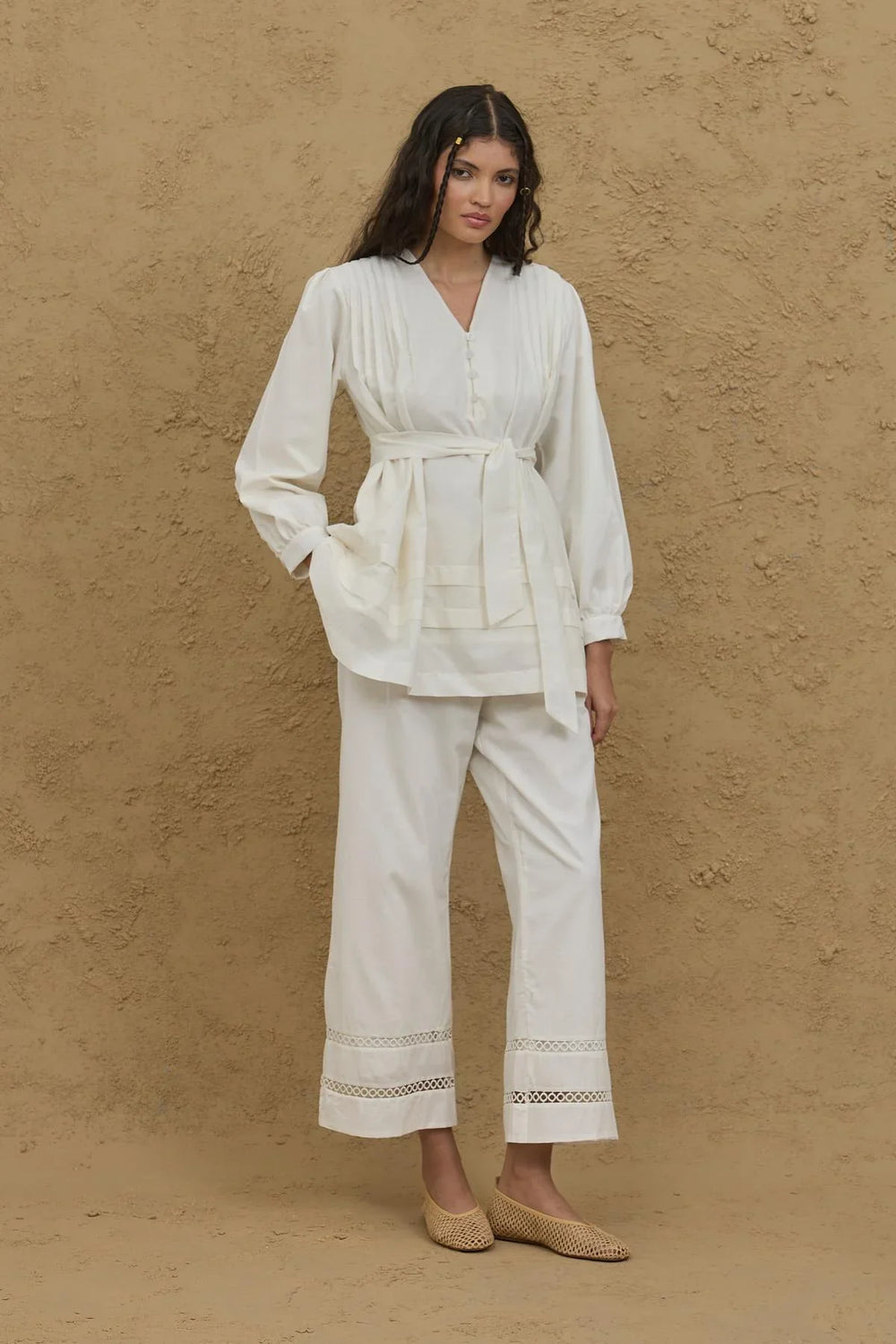 Ribbed Shirt Ecru