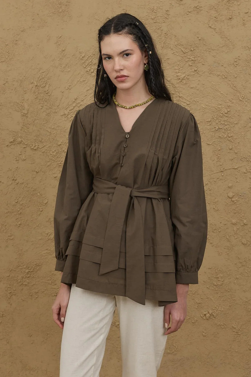 Ribbed Shirt Khaki