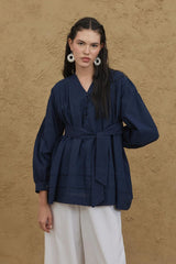 Ribbed Shirt Navy Blue