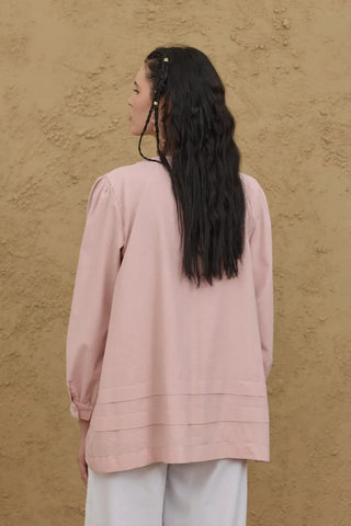 Nervürlü Gömlek Pembe - Fahhar Design