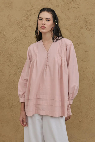 Nervürlü Gömlek Pembe - Fahhar Design
