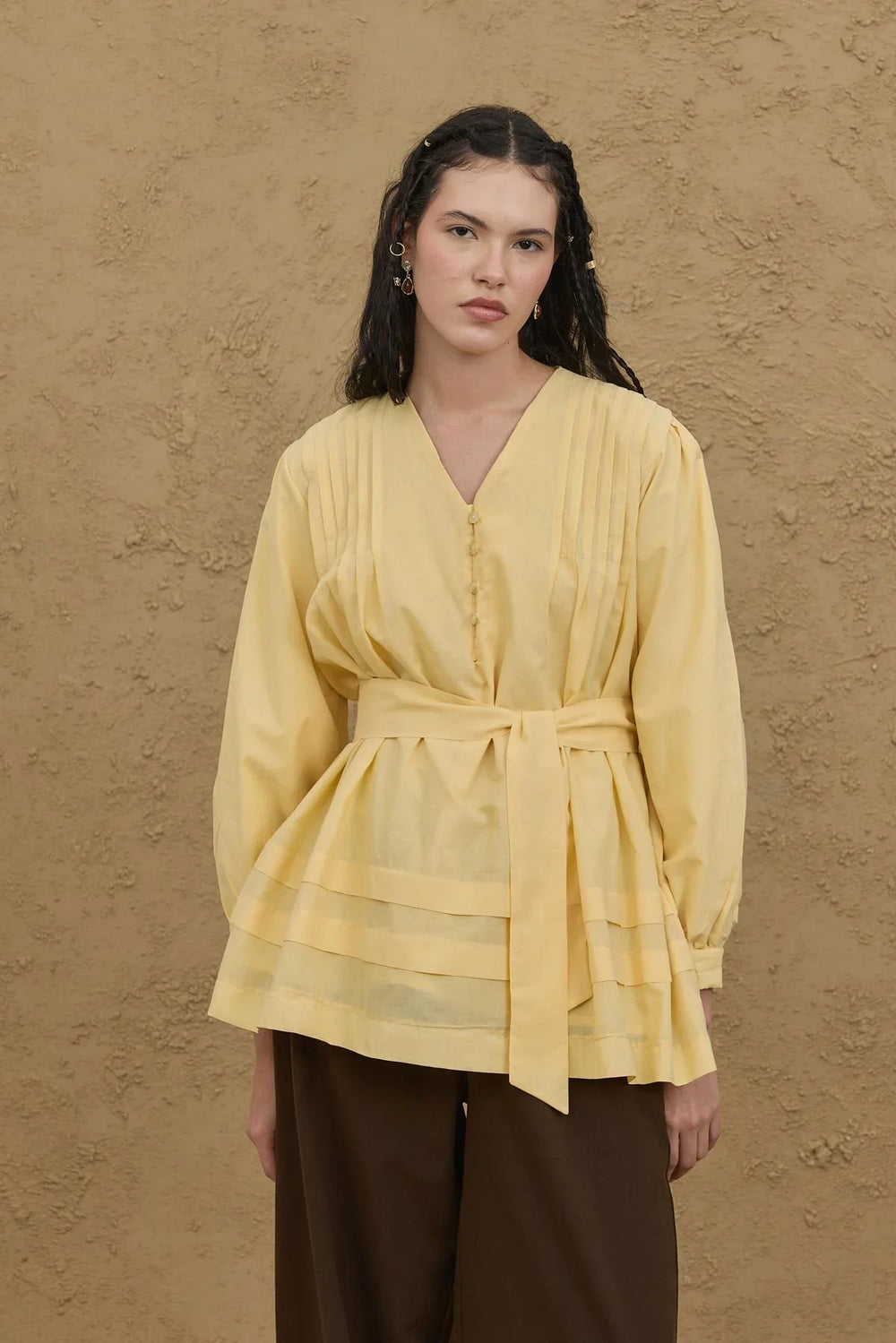 Ribbed Shirt Yellow