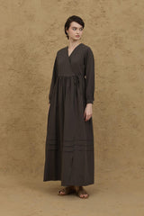 Ribbed Linen Dress Anthracite
