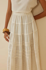 Nervürlü Keten Etek Bej