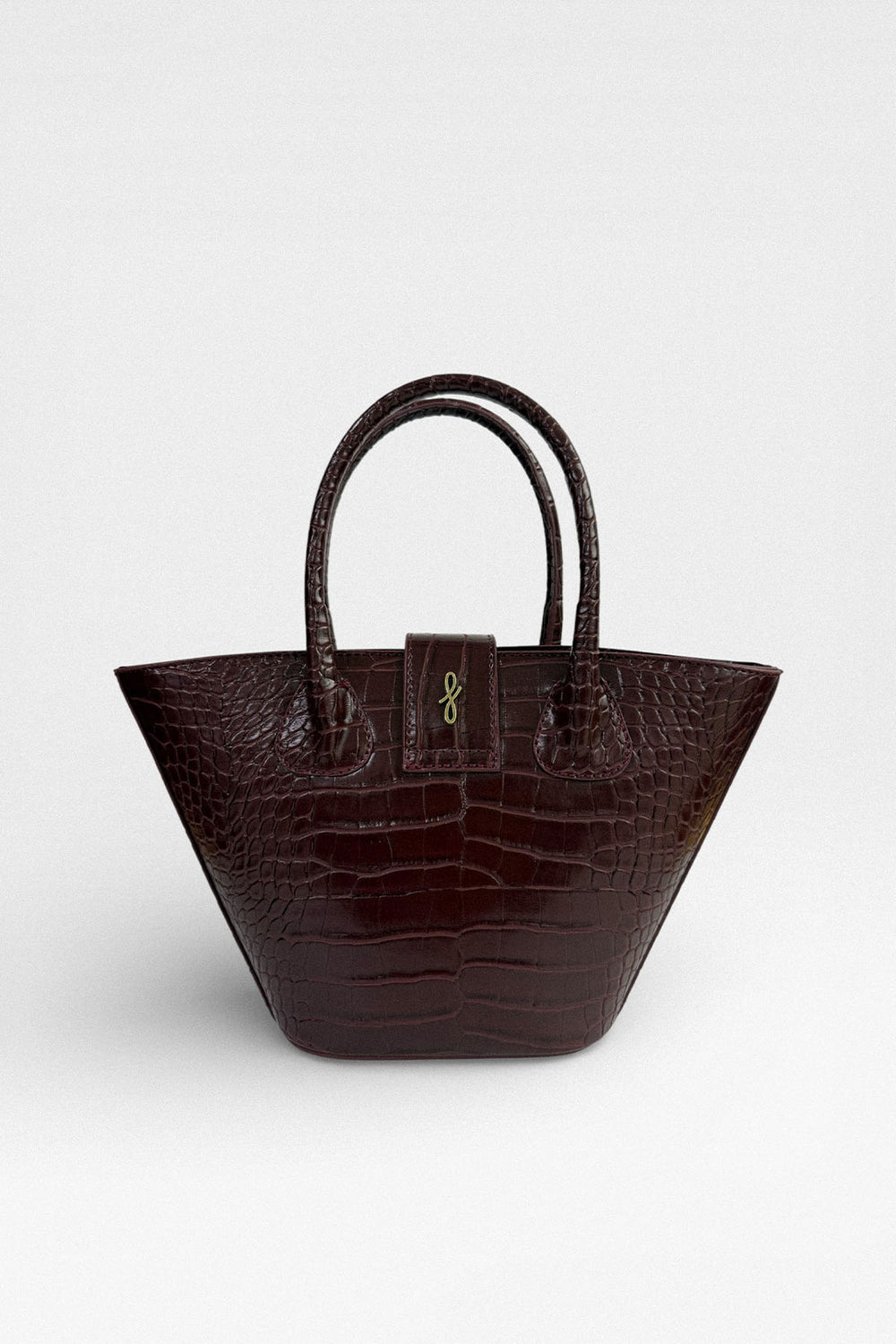 Ness Croco Oval Çanta Bordo