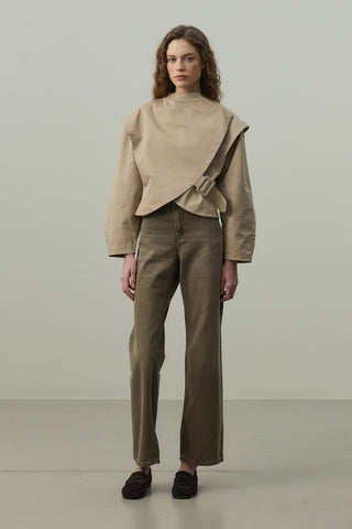 Omuz Detaylı Ceket Bej