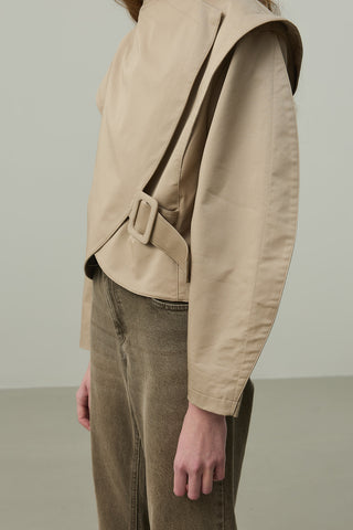 Omuz Detaylı Ceket Bej