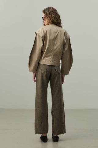 Omuz Detaylı Ceket Bej