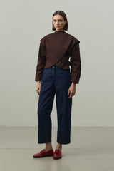 Omuz Detaylı Ceket Kahverengi