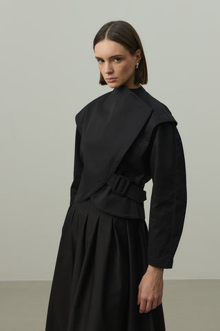 Omuz Detaylı Ceket Siyah