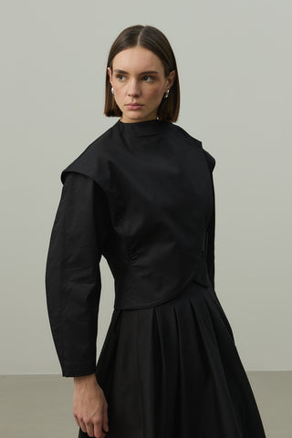 Omuz Detaylı Ceket Siyah