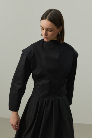 Omuz Detaylı Ceket Siyah