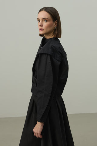 Omuz Detaylı Ceket Siyah