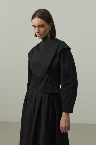 Omuz Detaylı Ceket Siyah