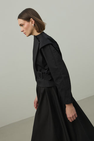 Omuz Detaylı Ceket Siyah