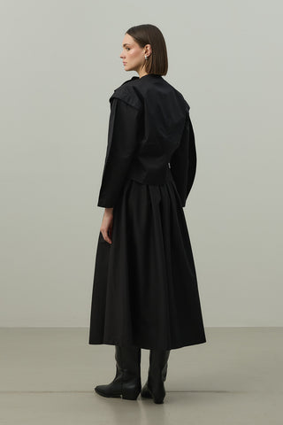 Omuz Detaylı Ceket Siyah