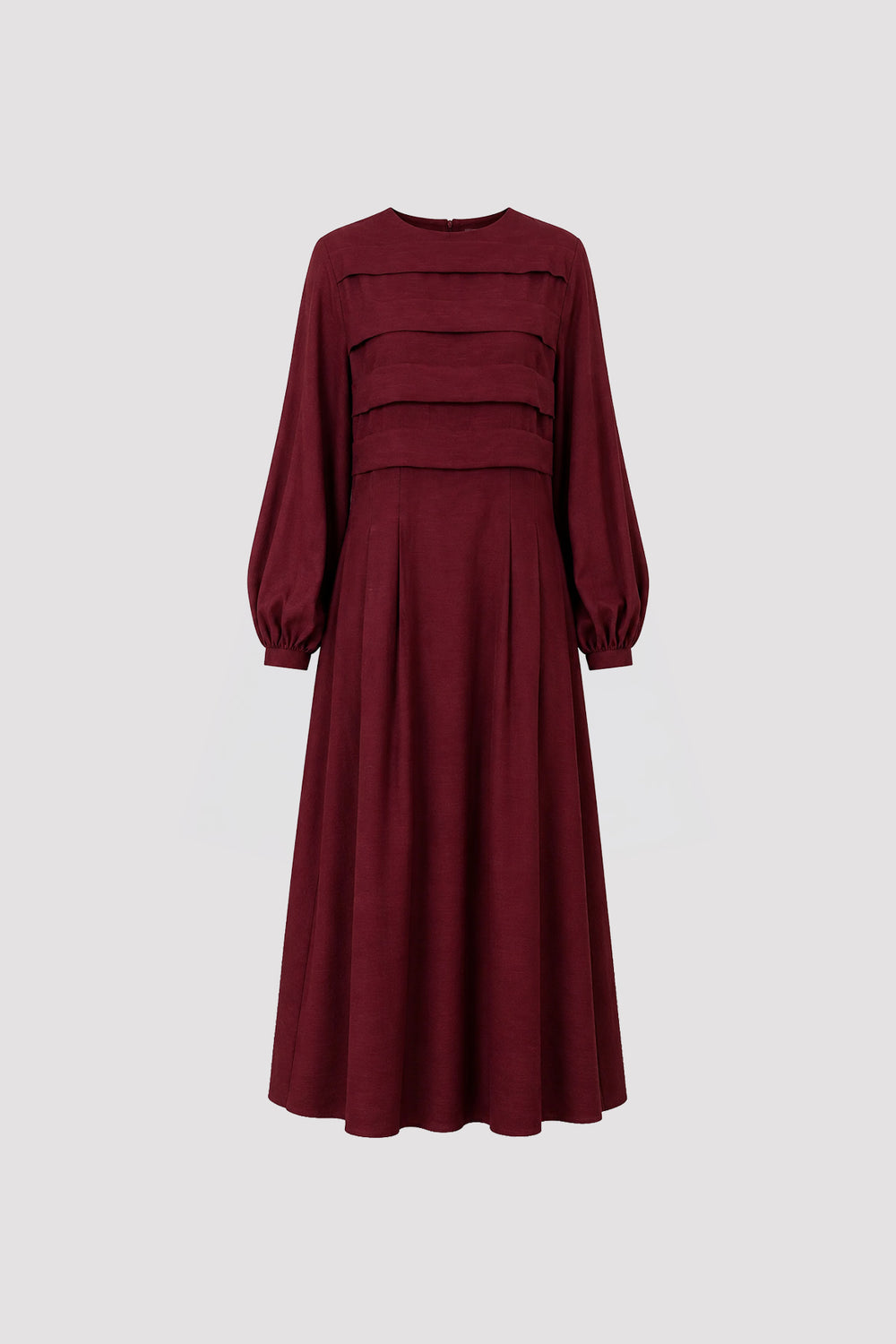 Wide Front Ribbed Dress, Burgundy
