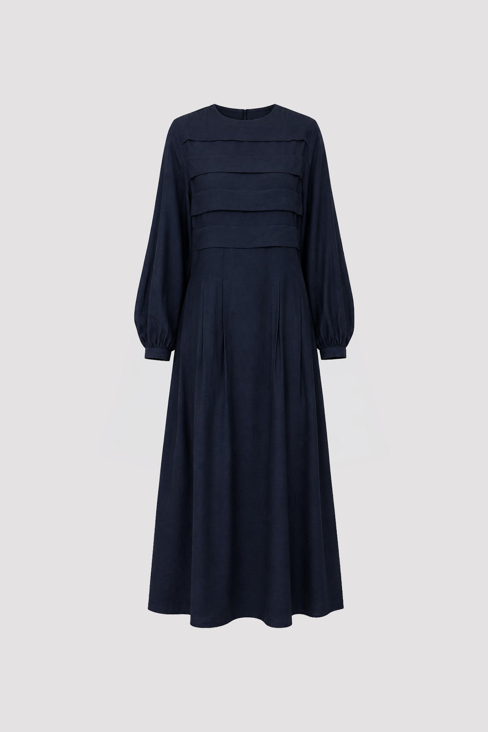 Wide Front Ribbed Dress Navy Blue