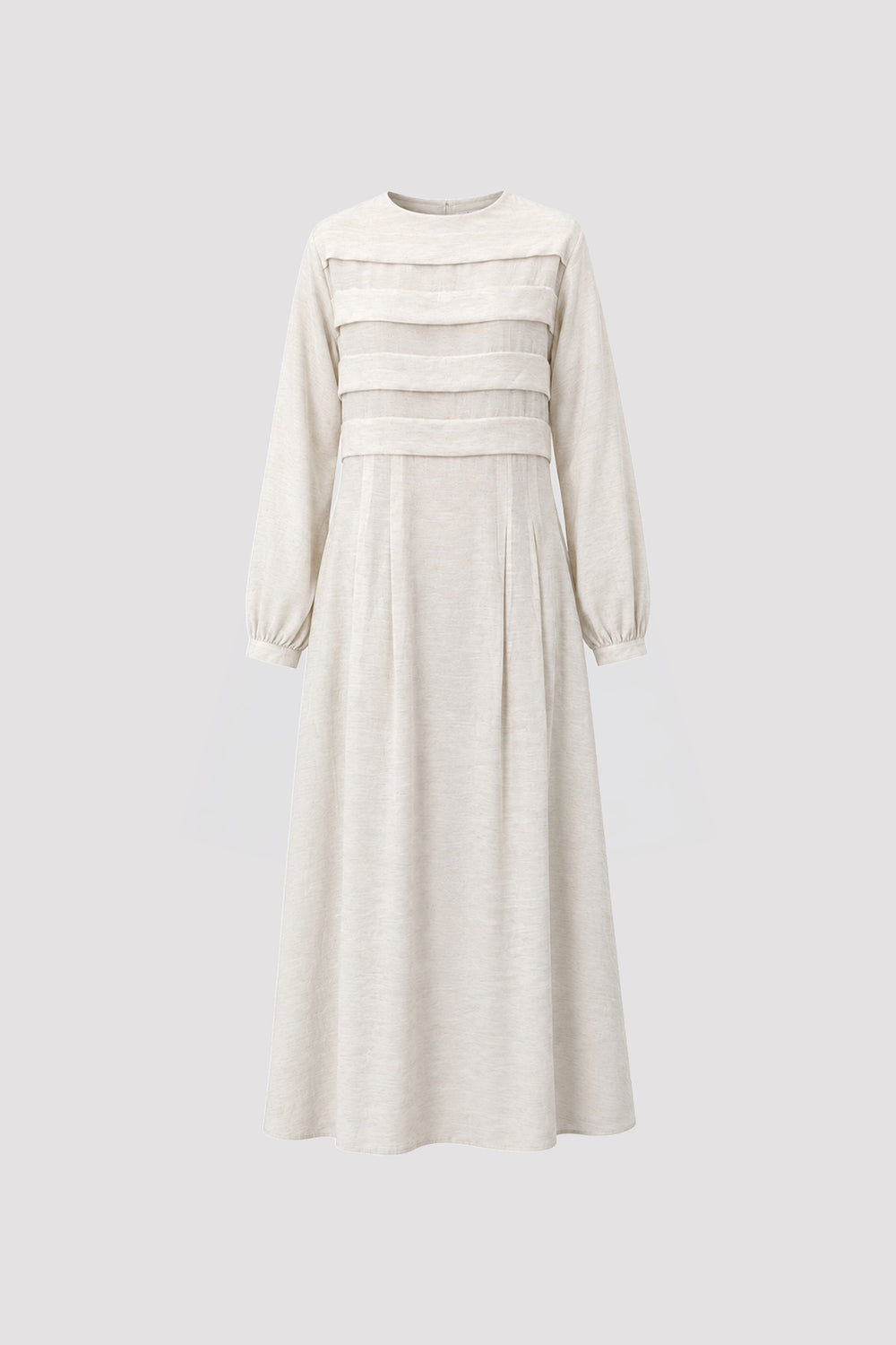 Wide Front Ribbed Dress Natural