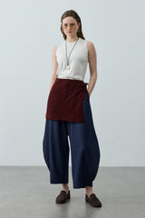 Oval Örme Bel Aksesuarı Bordo